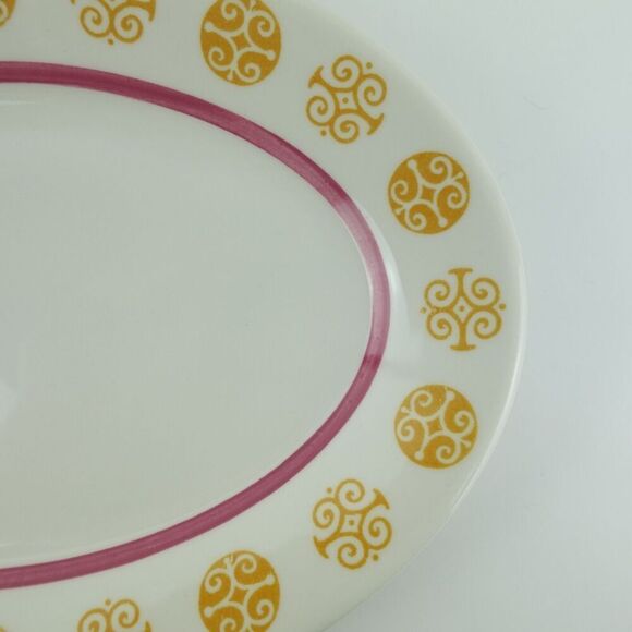 Homer Laughlin Best China Restaurant Ware Gold Medallion Oval Platter - Picture 4 of 8